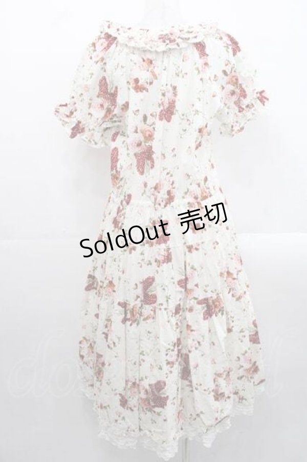画像2: PINK HOUSE / リボンブーケプリントミディワンピース  アイボリー I-25-11-15-068-LO-OP-SA-ZI (2)