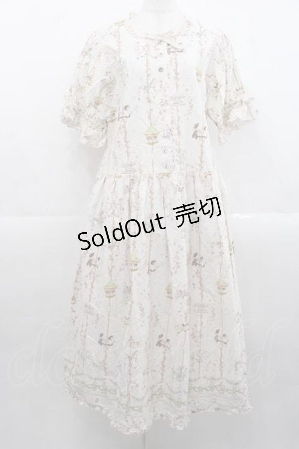 画像1: PINK HOUSE / メリーゴーラウンドプリントミディワンピース  ピンク I-25-11-15-069-LO-OP-SA-ZI (1)