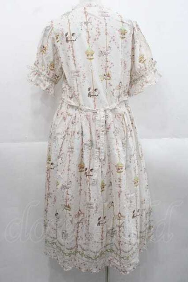 画像2: PINK HOUSE / メリーゴーラウンドプリントミディワンピース  ピンク I-25-11-15-069-LO-OP-SA-ZI (2)