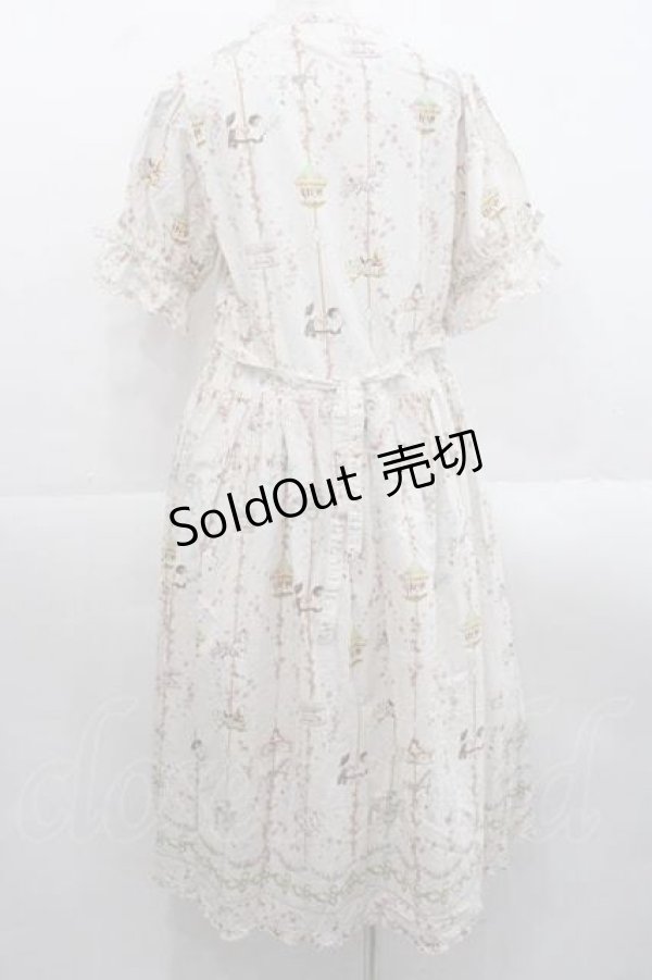 画像2: PINK HOUSE / メリーゴーラウンドプリントミディワンピース  ピンク I-25-11-15-069-LO-OP-SA-ZI (2)