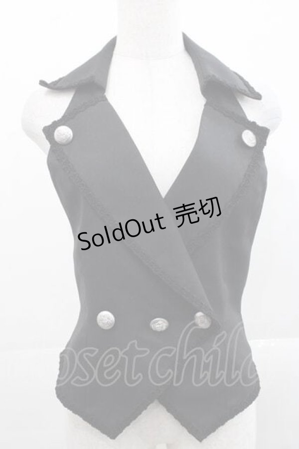 画像1: ALICE and the PIRATES / トリノットベスト  黒 I-25-11-15-008-PA-JA-SA-ZI (1)