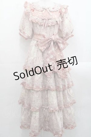 画像: PINK HOUSE / バラ園うさぎプリントパッチワークワンピース  ピンク I-25-11-15-070-LO-OP-SA-ZI