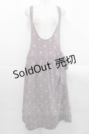 画像: WONDERFUL WORLD / ミニ薔薇総柄たくしあげジャンパースカート  紫 I-25-11-15-072-LO-OP-SA-ZI