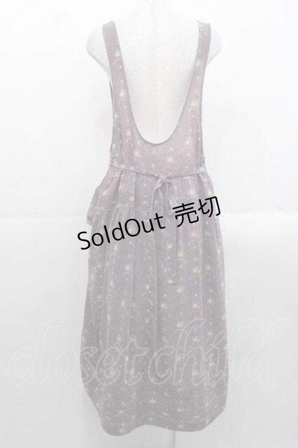 画像2: WONDERFUL WORLD / ミニ薔薇総柄たくしあげジャンパースカート  紫 I-25-11-15-072-LO-OP-SA-ZI (2)