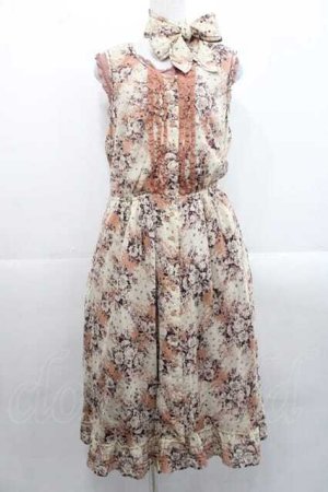 画像: INGEBORG / ローズブーケプリントノースリーブワンピース  アイボリー I-25-11-15-073-LO-OP-SA-ZI