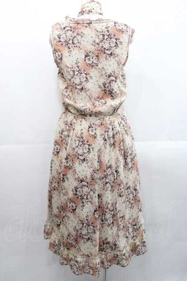 画像2: INGEBORG / ローズブーケプリントノースリーブワンピース  アイボリー I-25-11-15-073-LO-OP-SA-ZI (2)