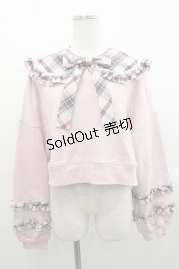画像1: Angelic Pretty / タータンチェックレッスン付け襟プルオーバー  ピンク I-25-11-15-009-AP-TO-SA-ZI (1)