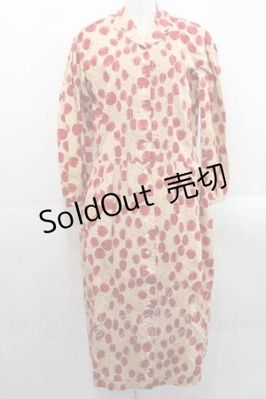 画像: PINK HOUSE / さくらんぼ総柄ワンピース  ベージュＸ赤 I-25-11-15-077-LO-OP-SA-ZI