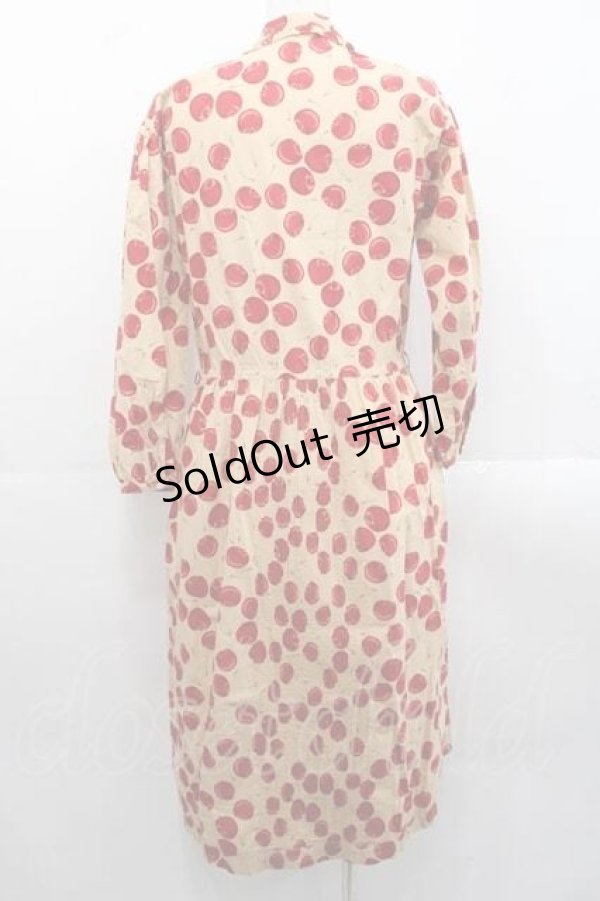 画像2: PINK HOUSE / さくらんぼ総柄ワンピース  ベージュＸ赤 I-25-11-15-077-LO-OP-SA-ZI (2)