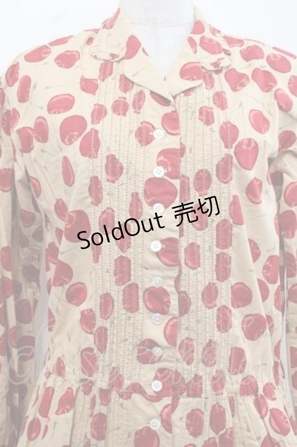 画像3: PINK HOUSE / さくらんぼ総柄ワンピース  ベージュＸ赤 I-25-11-15-077-LO-OP-SA-ZI (3)