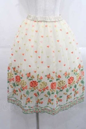 画像: Jane Marple Dans Le Salon / 刺繍チュールスカート  ベージュ I-25-11-15-080-JM-SK-SA-ZI