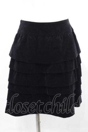 画像: Jane Marple / 別珍段スカート  ブラック I-25-11-15-081-JM-SK-SA-ZI