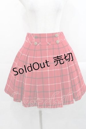 画像: Jane Marple / チェックスカート M レッド I-25-11-15-083-JM-SK-SA-ZI