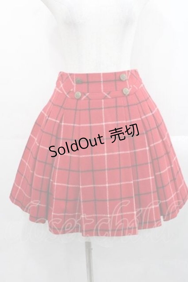 画像1: Jane Marple / チェックスカート M レッド I-25-11-15-083-JM-SK-SA-ZI (1)