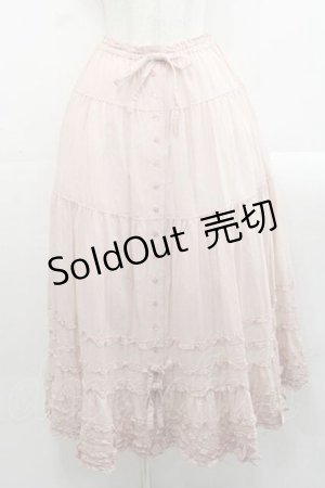 画像: PINK HOUSE / ハートワッペン使いローンティアードスカート  ピンク I-25-11-15-090-LO-SK-SA-ZI