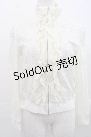 画像: Jane Marple / 総レースハイネックジップアップジャケット M アイボリー I-25-11-15-011-JM-JA-SA-ZI