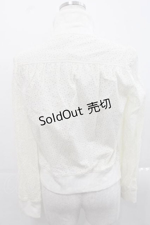 画像2: Jane Marple / 総レースハイネックジップアップジャケット M アイボリー I-25-11-15-011-JM-JA-SA-ZI (2)