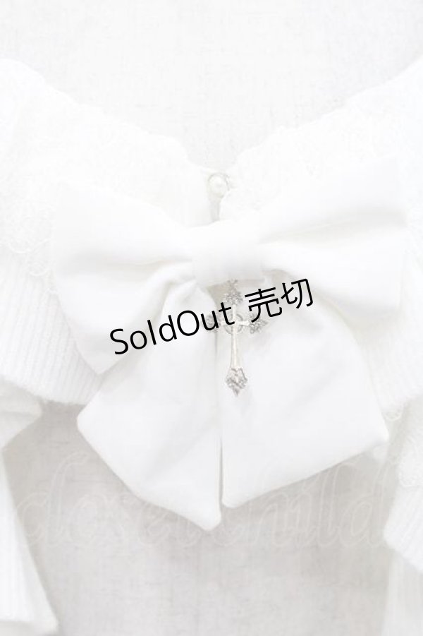 画像4: Chalmiere / クロス透かし編みニットカーデ M 白 I-25-11-15-013-LO-TO-SA-ZI (4)