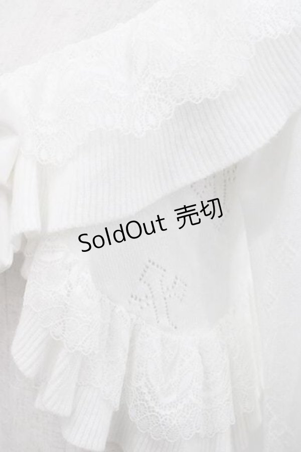 画像5: Chalmiere / クロス透かし編みニットカーデ M 白 I-25-11-15-013-LO-TO-SA-ZI (5)
