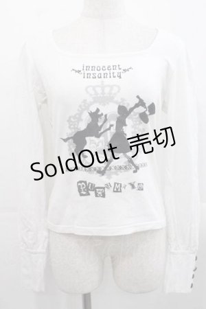 画像: PUTUMAYO / innocent insanityカットソー  白Ｘ黒 I-25-11-15-015-PT-TO-SA-ZI