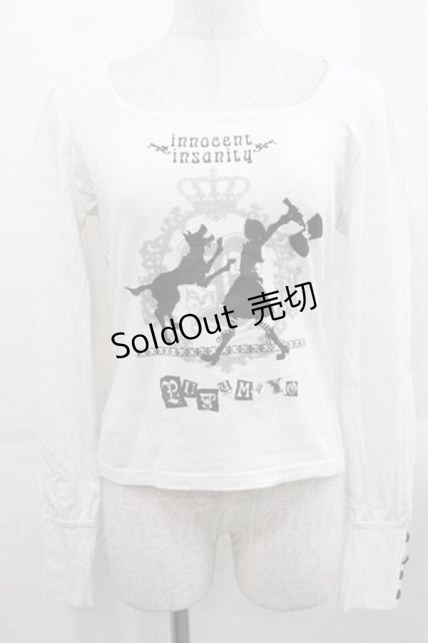画像1: PUTUMAYO / innocent insanityカットソー  白Ｘ黒 I-25-11-15-015-PT-TO-SA-ZI (1)