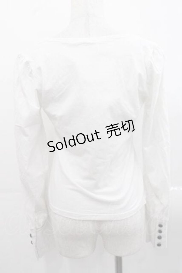 画像2: PUTUMAYO / innocent insanityカットソー  白Ｘ黒 I-25-11-15-015-PT-TO-SA-ZI (2)