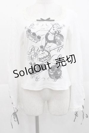 画像: PUTUMAYO / スウィーツアリスプリントカットソー  白Ｘ黒 I-25-11-15-016-PT-TO-SA-ZI