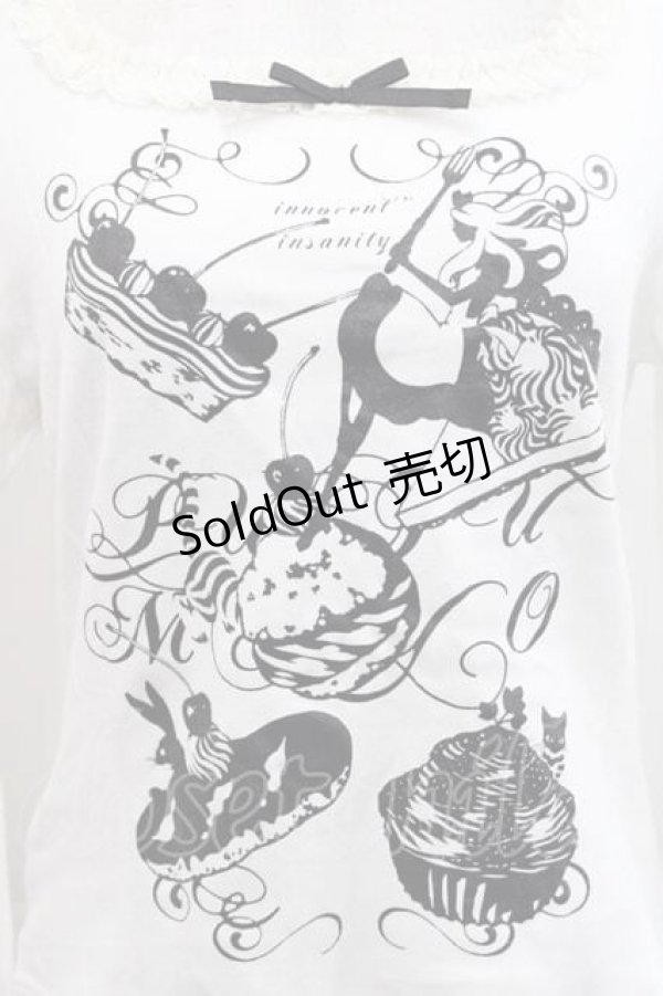 画像3: PUTUMAYO / スウィーツアリスプリントカットソー  白Ｘ黒 I-25-11-15-016-PT-TO-SA-ZI (3)