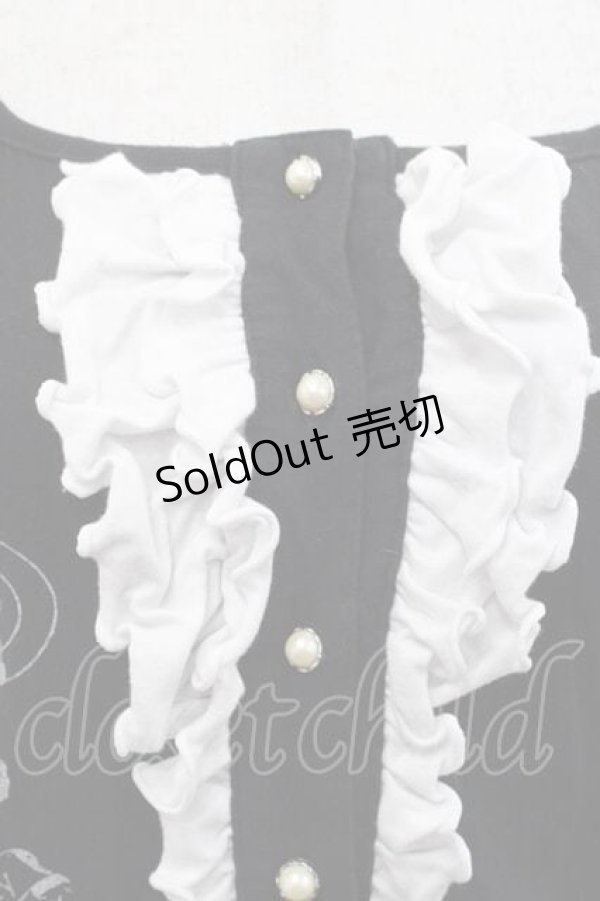 画像3: PUTUMAYO / 蝶プリントフロントフリルカットソー  黒ＸシルバーＸ白 I-25-11-15-017-PT-TO-SA-ZI (3)