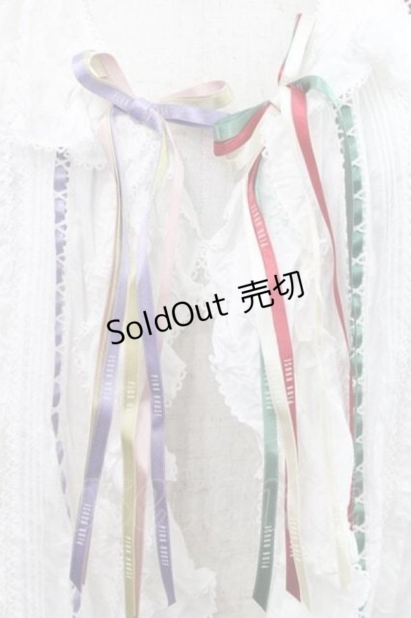 画像3: PINK HOUSE / カラフルリボンノースリーブブラウス  白Ｘカラフル I-25-11-15-020-LO-BL-SA-ZI (3)