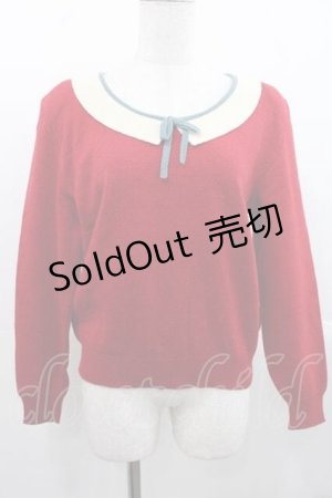 画像: PINK HOUSE / 襟デザインニットトップス  赤Ｘ白Ｘサックス I-25-11-15-022-LO-TO-SA-ZI
