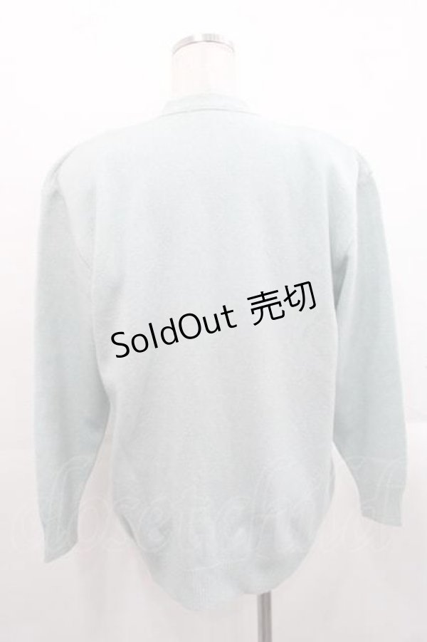 画像2: PINK HOUSE / 雛菊刺繍Pモチーフニットカーディガン  サックス I-25-11-15-023-LO-TO-SA-ZI (2)