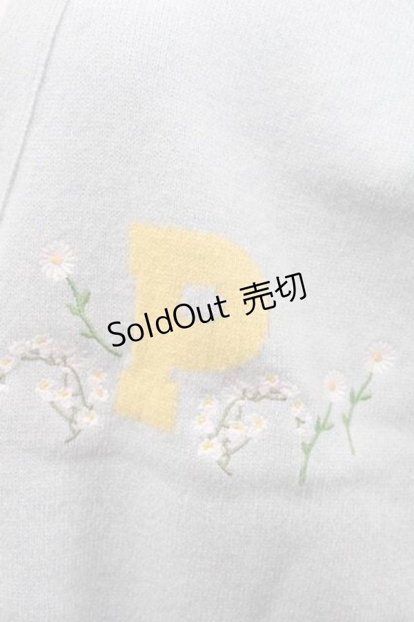 画像3: PINK HOUSE / 雛菊刺繍Pモチーフニットカーディガン  サックス I-25-11-15-023-LO-TO-SA-ZI (3)