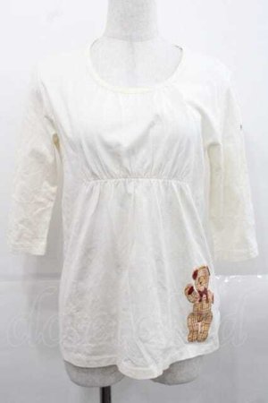 画像: PINK HOUSE / チェックくまカットソー  アイボリー I-25-11-15-024-LO-TO-SA-ZI