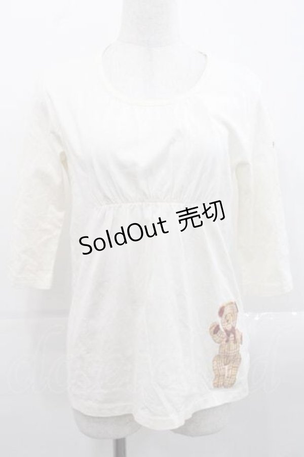 画像1: PINK HOUSE / チェックくまカットソー  アイボリー I-25-11-15-024-LO-TO-SA-ZI (1)