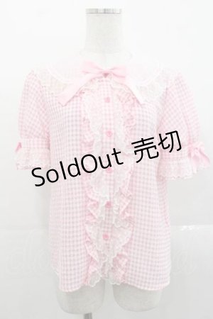 画像: Angelic Pretty / ギンガムはしごレースブラウス  ピンクチェック I-25-11-15-003-AP-BL-SA-ZI