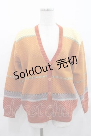 画像: PINK HOUSE / ライン切替ニットカーディガン  ブラウンＸカラフル I-25-11-15-025-LO-TO-SA-ZI