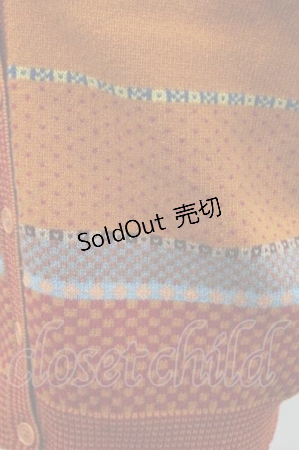 画像3: PINK HOUSE / ライン切替ニットカーディガン  ブラウンＸカラフル I-25-11-15-025-LO-TO-SA-ZI (3)