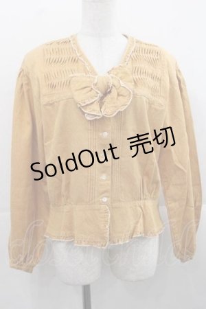 画像: PINK HOUSE / フロントピンタックリボンブラウス  カラシ I-25-11-15-026-LO-BL-SA-ZI