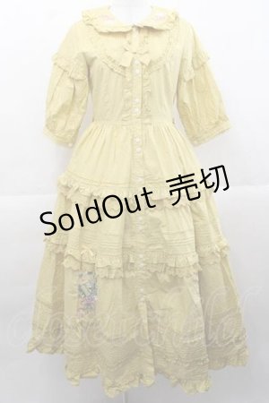 画像: Surfacespell（海外ロリータブランド） / A Bank Where The Wild Thyme Blows 前開きワンピース  イエロー I-25-11-18-040-LO-OP-SA-ZI