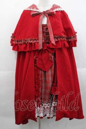 画像: YUPBRO（海外ロリータブランド） / 赤ずきんちゃん フードマント付きジャンパースカート4点セット  レッド I-25-11-18-041-LO-OP-SA-ZI