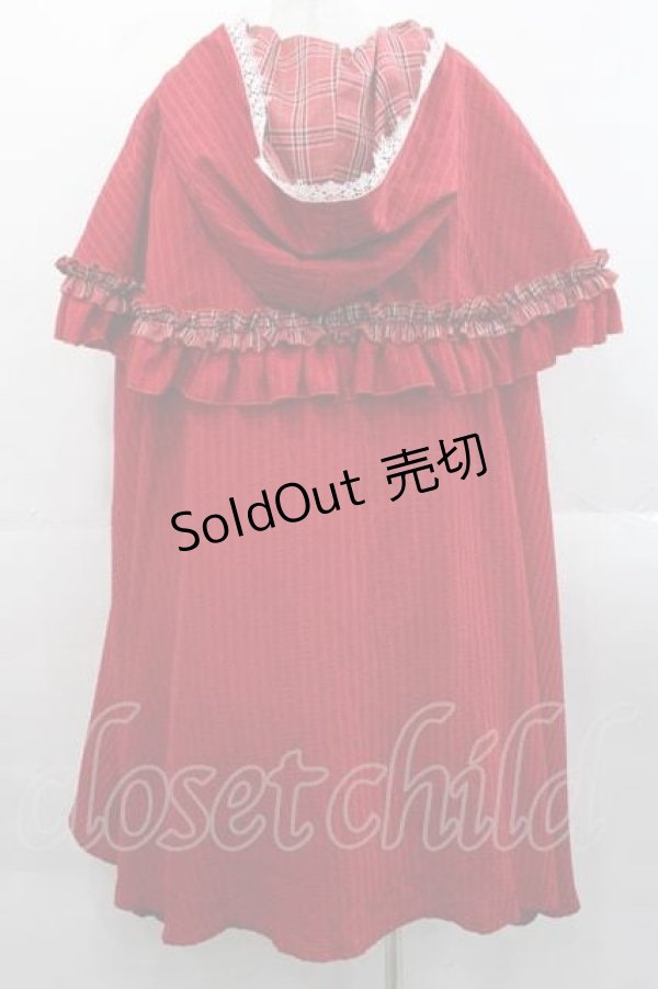 画像2: YUPBRO（海外ロリータブランド） / 赤ずきんちゃん フードマント付きジャンパースカート4点セット  レッド I-25-11-18-041-LO-OP-SA-ZI (2)