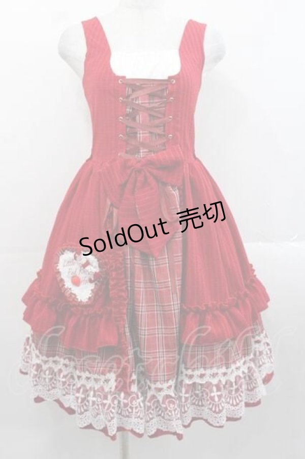 画像3: YUPBRO（海外ロリータブランド） / 赤ずきんちゃん フードマント付きジャンパースカート4点セット  レッド I-25-11-18-041-LO-OP-SA-ZI (3)