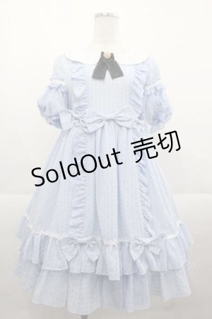 画像: 南瓜猫(Pumpkin Cat)（海外ロリータブランド） / ギンガムワッフルワンピース S サックス I-25-11-18-047-LO-OP-SA-ZI