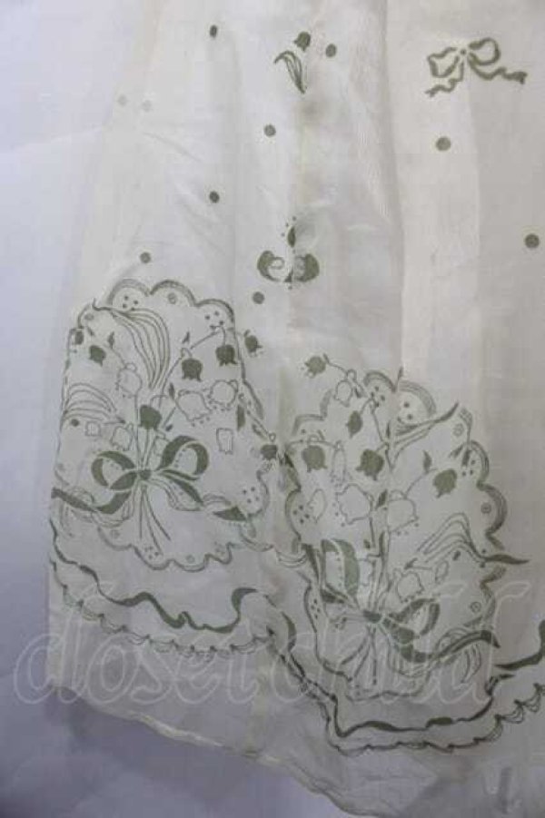 画像3: 玻璃紙之夜(Nuit De Cellophone)（海外ロリータブランド） / 幽谷風鈴フロッキージャンパースカート XS グリーン I-25-11-18-050-LO-OP-SA-ZS (3)