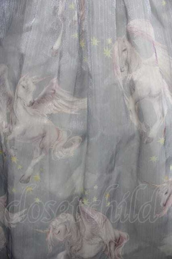 画像3: Pretty Rock Baby（海外ロリータブランド） / ユニコーン柄ハーネスワンピース  シルバーグレー I-25-11-18-053-LO-OP-SA-ZI (3)