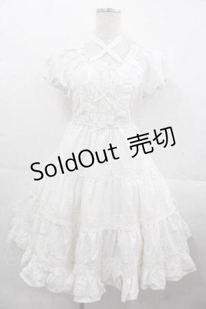 画像: 榛果可可花束(BacioBouquet)（海外ロリータブランド） / Doll Storyミニ袖ワンピース S ホワイト I-25-11-18-055-LO-OP-SA-ZI