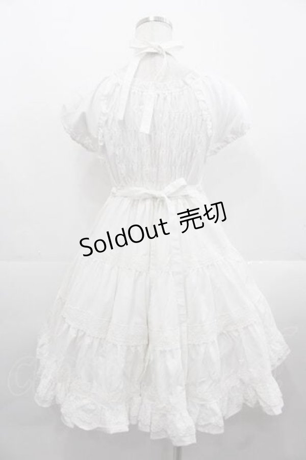 画像2: 榛果可可花束(BacioBouquet)（海外ロリータブランド） / Doll Storyミニ袖ワンピース S ホワイト I-25-11-18-055-LO-OP-SA-ZI (2)