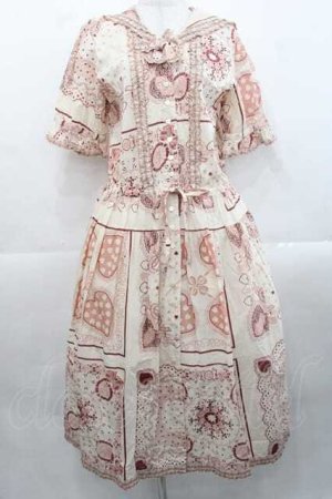 画像: PINK HOUSE / バンダナプリントセーラーカラーワンピース  ピンク I-25-11-18-062-LO-OP-SA-ZI