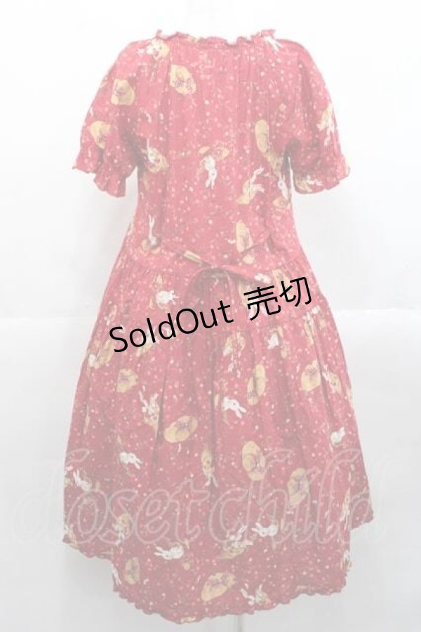 画像2: PINK HOUSE / チェリー&ハットプリントワンピース  レッド I-25-11-18-063-LO-OP-SA-ZI (2)